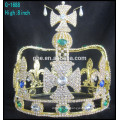 Corona en forma de rey corona completa nueva tiara de estilo tiara corona completa alta